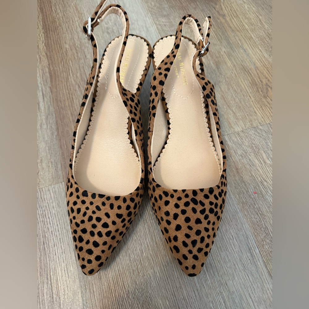 Leopard Print Slingback kitten Heels